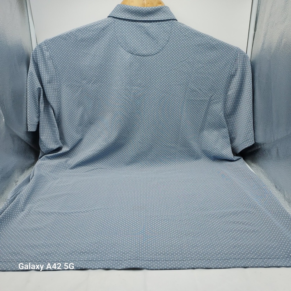 Johnnie-O Mens XXL Lake Blue Micro Diamond Performance Polo Shirt JMPO3400 - Picture 7 of 7
